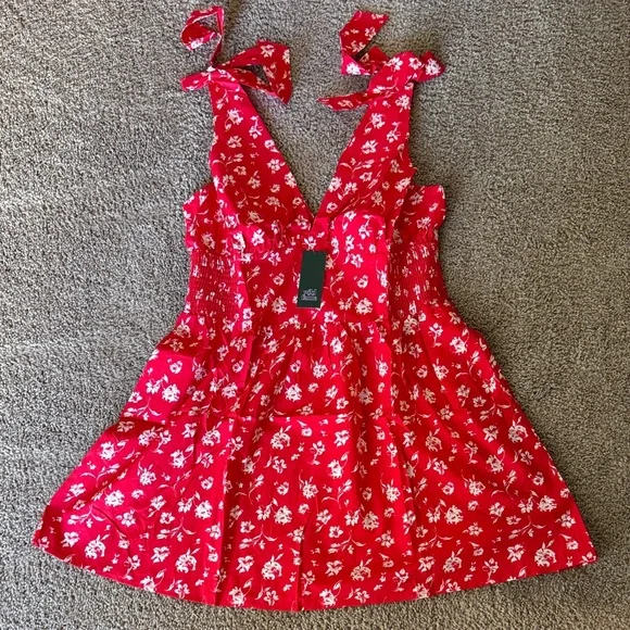 Wild Fable Red Floral Casual Dress - Picture 1 of 4